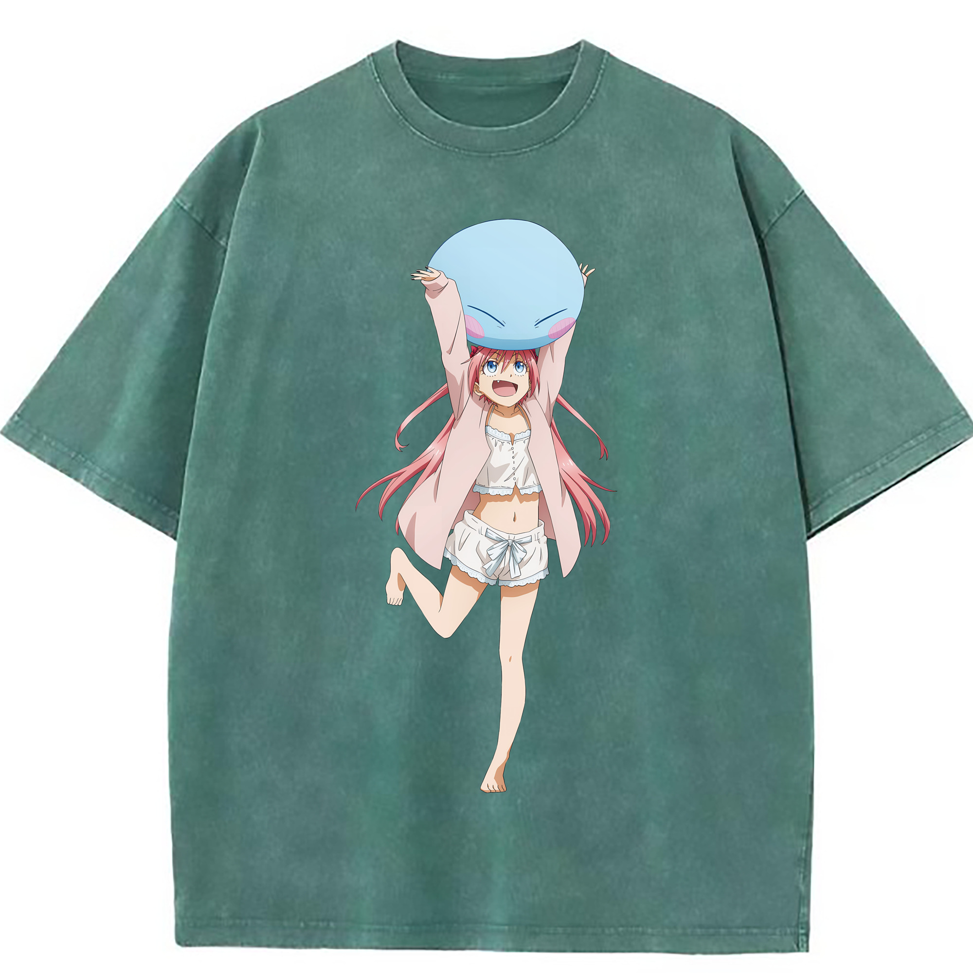 （画像用） 転スラ Regarding Reincarnated to Slime 綿100% ヴィンテージ風 半袖Tシャツ（フロントプリント）
